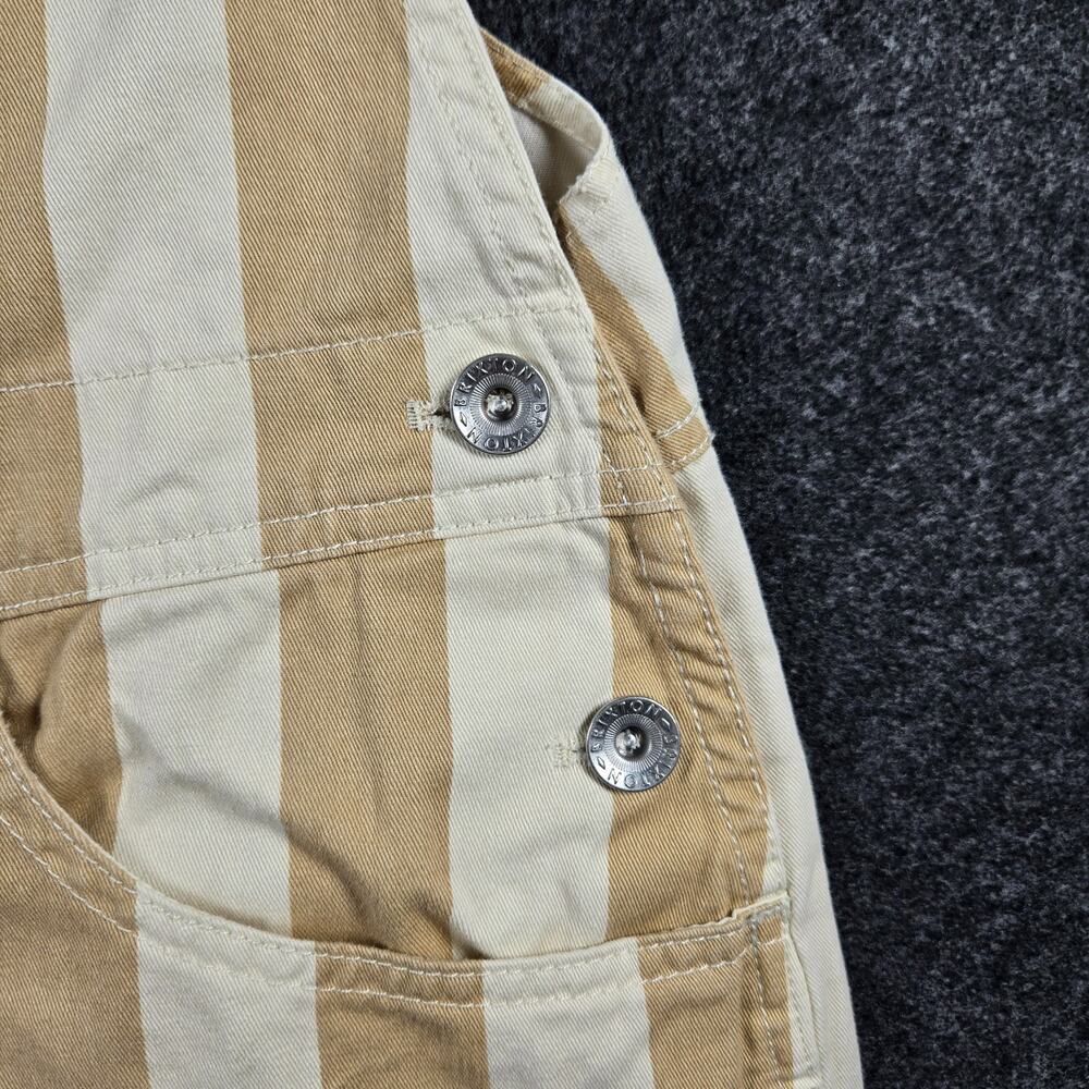 Brixton Costa Striped Overalls Femme Medium Sand/Natural 100% Cotton Artsy - Picture 4 of 15